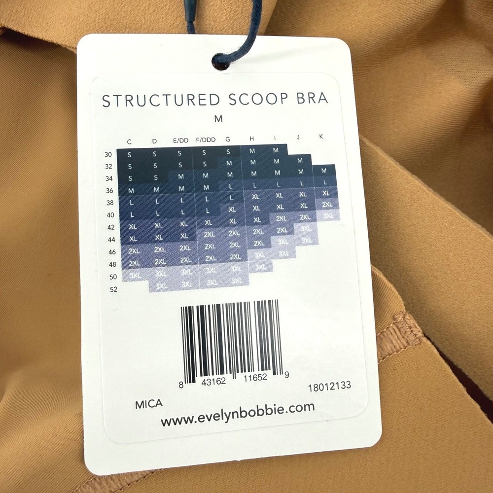 Evelyn & Bobbie Structured Scoop Bra Mica Tan Wireless Seamless Size M NEW - Picture 3 of 4